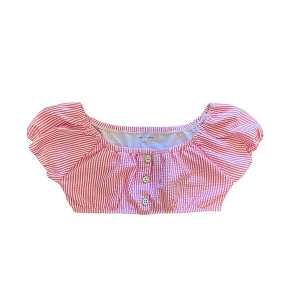 New Janie and Jack PINK PINSTRIPE SEERSUCKER Retro 2 PC Tankini Bathing Suit 7 - Picture 3 of 8